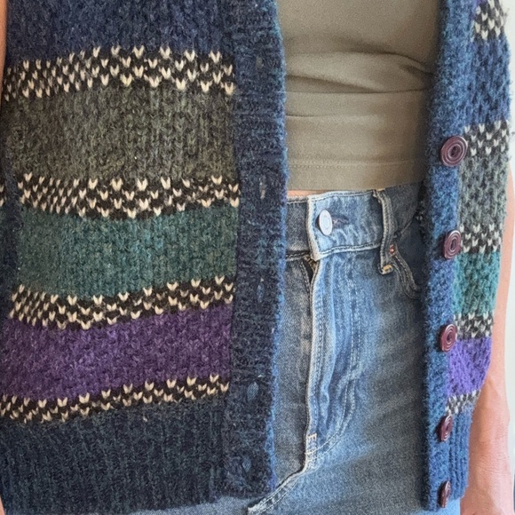 Vintage Sweater Vest by The Italian Mob Grandpa Sweater Unisex L 90’s Vintage - Picture 4 of 15